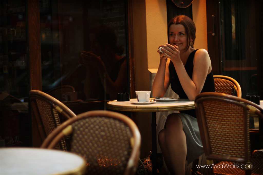 Ava sips Paris hot chocolate sml
